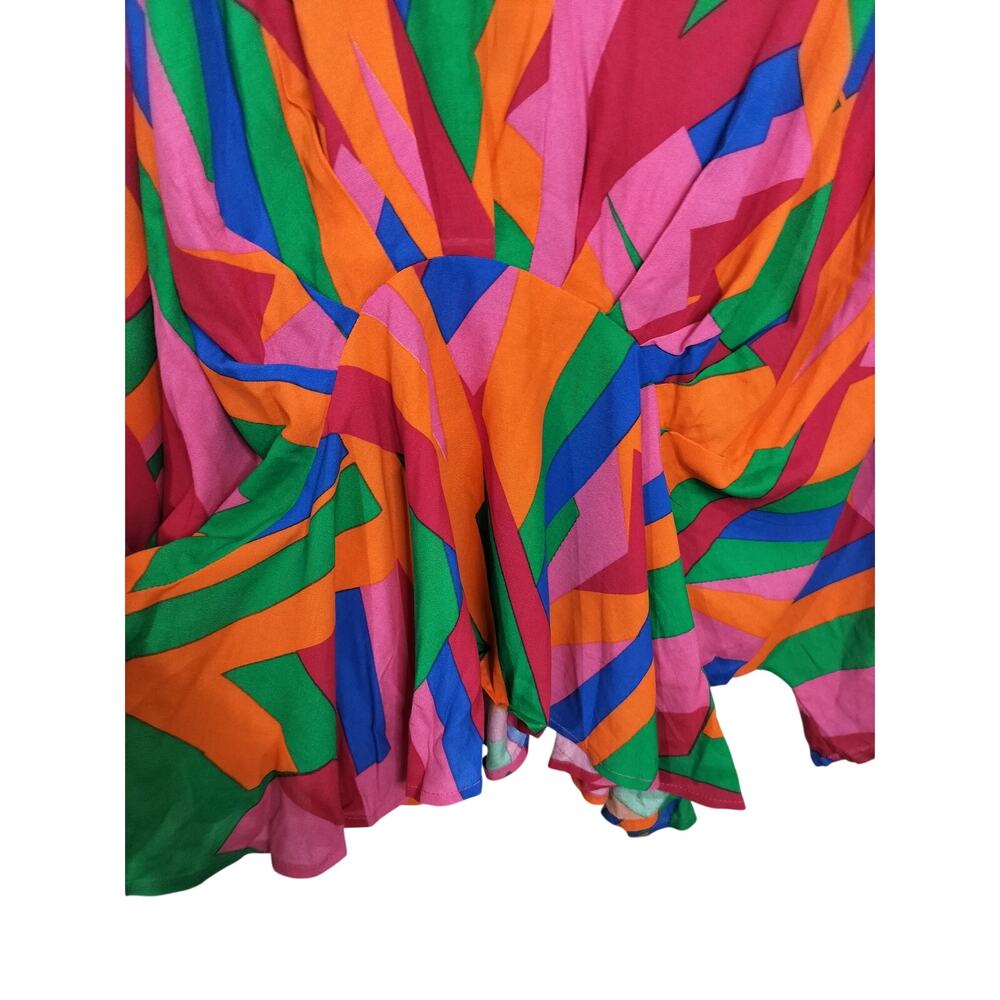 5285) JW Style Multicolor Geo Print Relaxed Dolman Sleeve Top Plus 2X - Picture 5 of 7